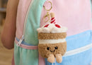 Llavero de Peluche Pastel con Velita Color Cafe