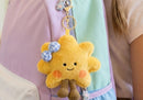 Llavero de Peluche Flor con moño Azul
