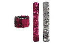 Brazalete de Lentejuela Reversible Fucsia / Plateado 23 cm