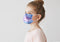 Cubrebocas 3 Capas de Sellado Ultrasonico Plisado Infantil Tie Dye Celeste Pastel Estrellitas