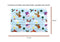 Cubrebocas Navideño Adulto color Celeste con Monos de Nieve / Renos / Oso Polar / Campanas