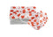 Cubrebocas San Valentín color blanco con corazones rojos