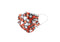 Cubrebocas San Valentín Negro con corazones rojos y blancos