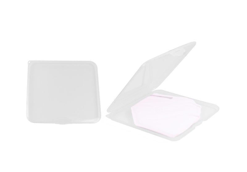 Caja Portatil para Cubrebocas Cuadrada Transparente Blanco
