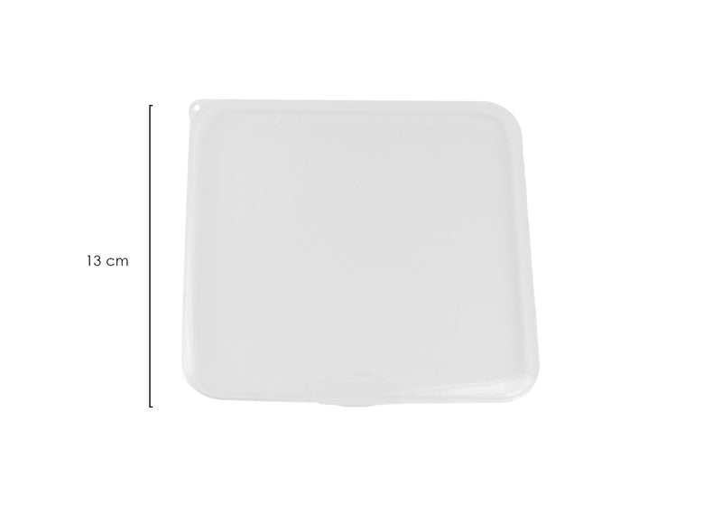 Caja Portatil para Cubrebocas Cuadrada Transparente Blanco